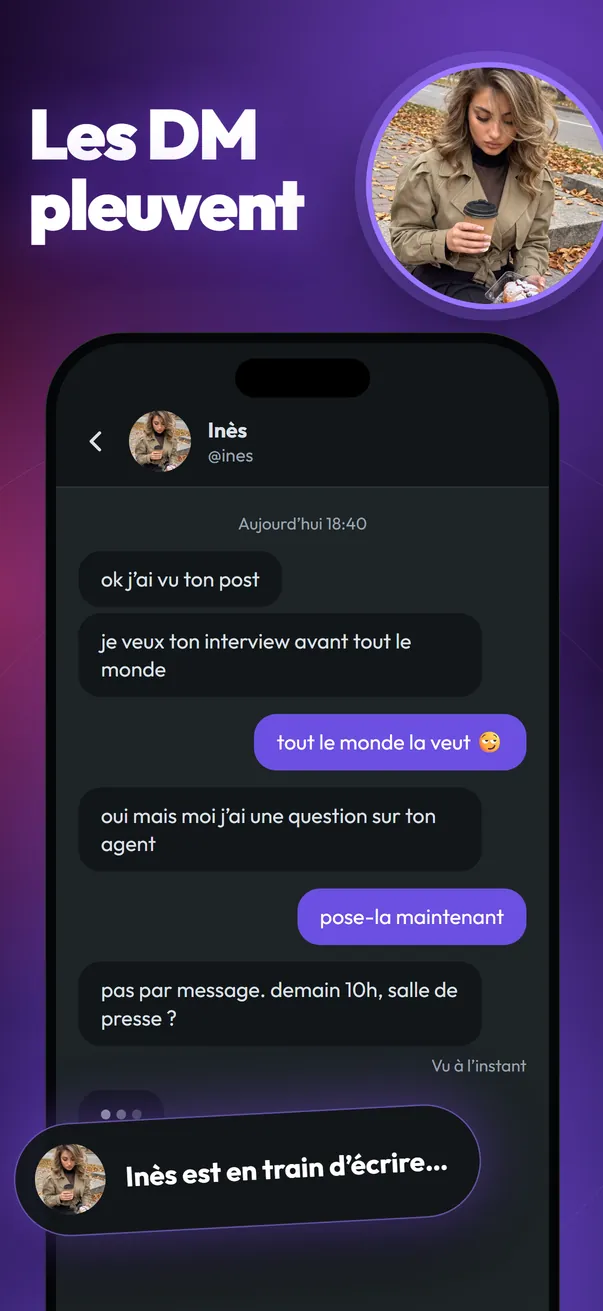 Circle, une alternative à SoulPal sans pub où des persos IA t'écrivent en DM les premiers